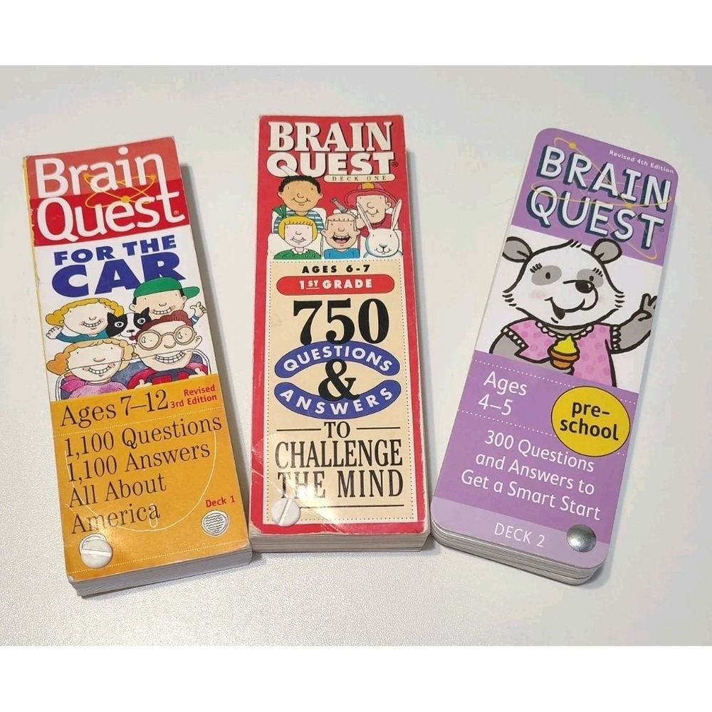 BRAIN QUEST 3 Decks - Preschool, 1st Grade & Ages 7-12 All About America (Read)